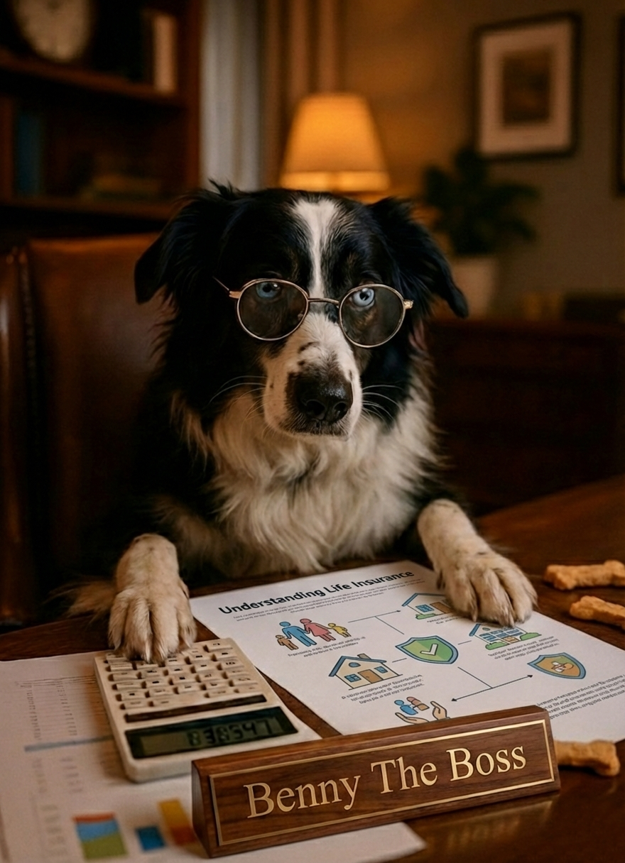 Benny explaining life insurance